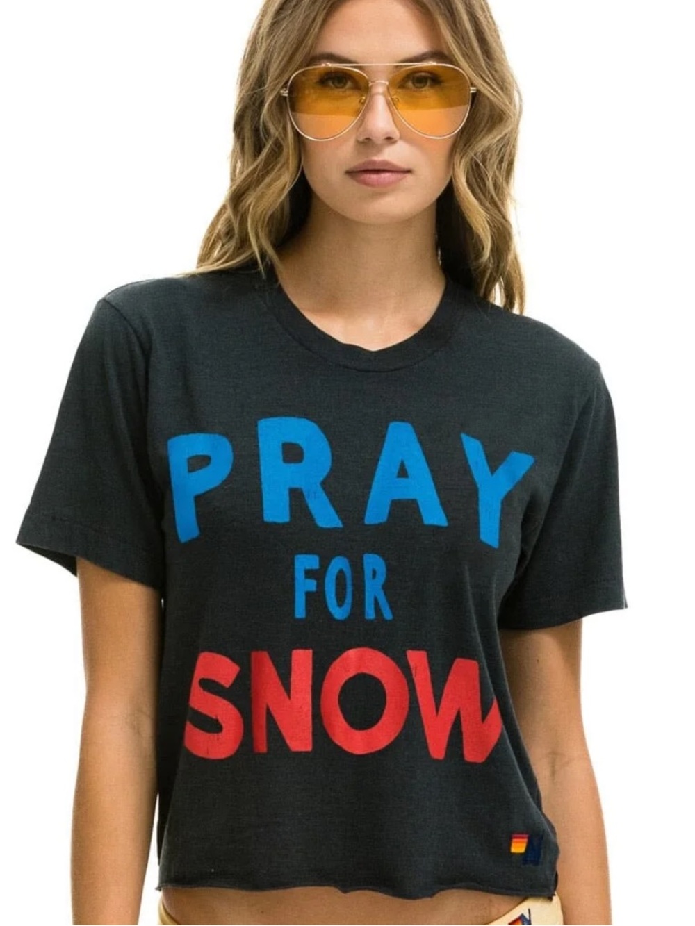 Aviator Nation Pray For Snow Boyfriend Tee in Charcoal (New, Never Worn)